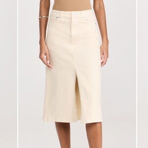 Proenza Schouler White Label Creme Center Split Denim Skirt Size 2 $475